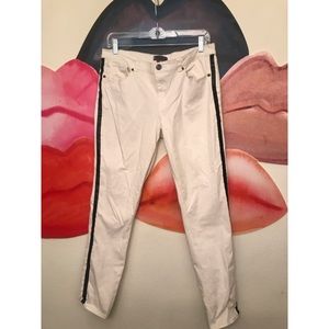 White Jeans W/ Black Stripe